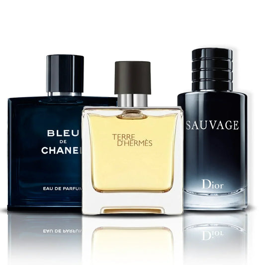 Sada 3 Parfémů | Bleu de Chanel, Terre D'Hermes a Sauvage (100 ml)