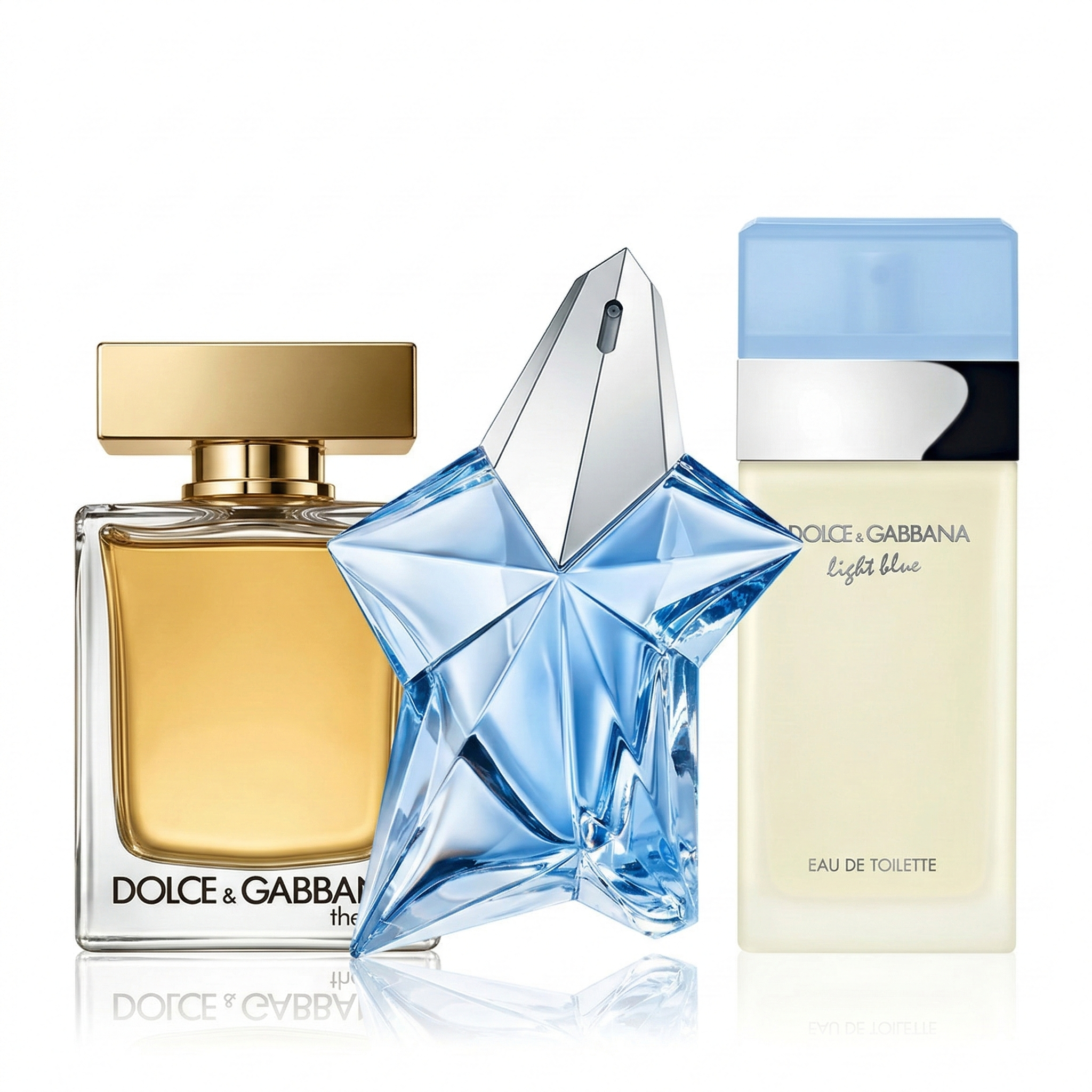 Sada 3 Parfémů | Light Blue Dolce & Gabbana, The One Dolce & Gabbana, Angel Mugler – 100ml