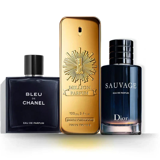 Sada 3 Parfémů | Bleu de Chanel + Sauvage + One Million 100 ml